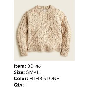 J. Crew Curved cable-knit sweater S